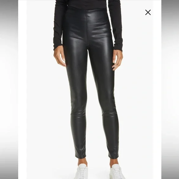 Rag & Bone Nina High Waist Pull On Faux Leather Skinny Pants, Black - Picture 1 of 11